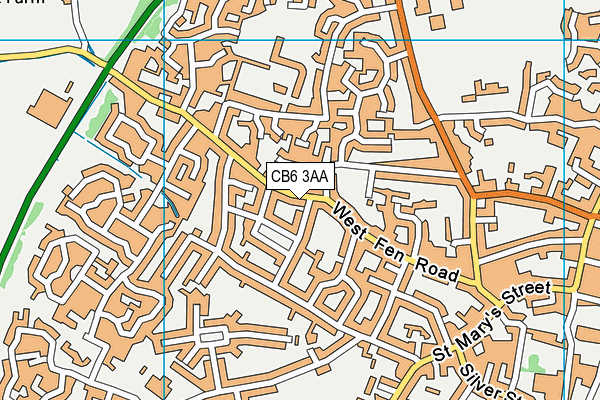 CB6 3AA map - OS VectorMap District (Ordnance Survey)