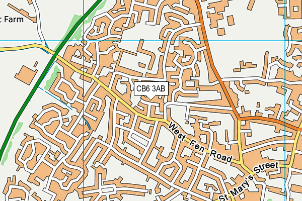 CB6 3AB map - OS VectorMap District (Ordnance Survey)