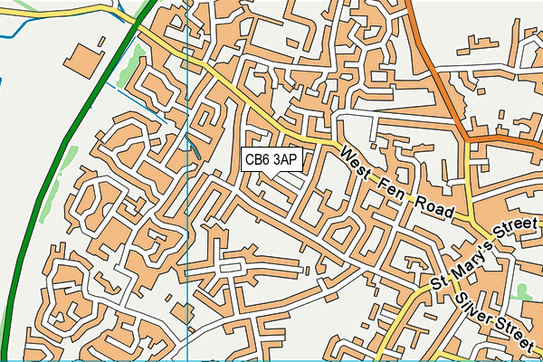 CB6 3AP map - OS VectorMap District (Ordnance Survey)