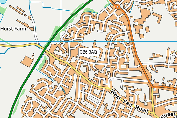 CB6 3AQ map - OS VectorMap District (Ordnance Survey)