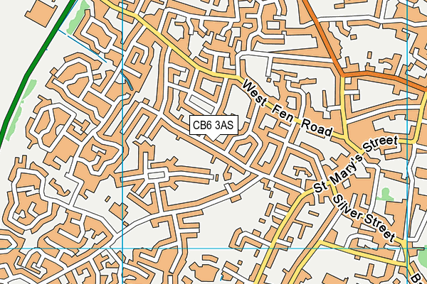 CB6 3AS map - OS VectorMap District (Ordnance Survey)