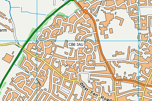 CB6 3AU map - OS VectorMap District (Ordnance Survey)