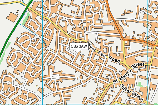 CB6 3AW map - OS VectorMap District (Ordnance Survey)