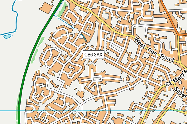 CB6 3AX map - OS VectorMap District (Ordnance Survey)