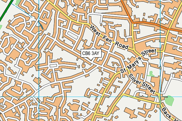 CB6 3AY map - OS VectorMap District (Ordnance Survey)