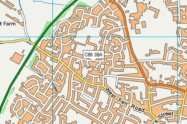 CB6 3BA map - OS VectorMap District (Ordnance Survey)