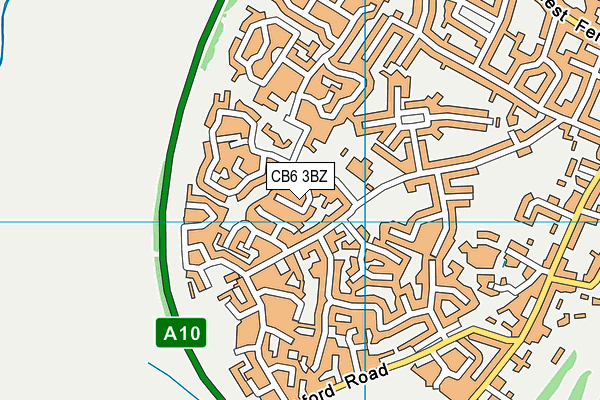 CB6 3BZ map - OS VectorMap District (Ordnance Survey)