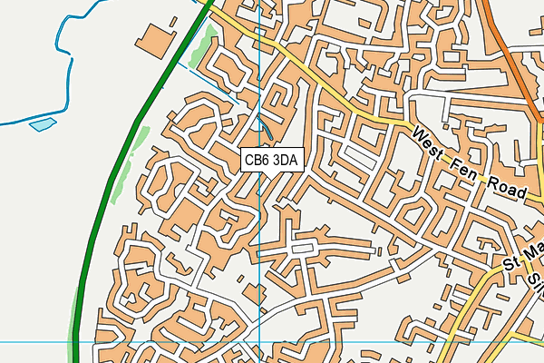 CB6 3DA map - OS VectorMap District (Ordnance Survey)