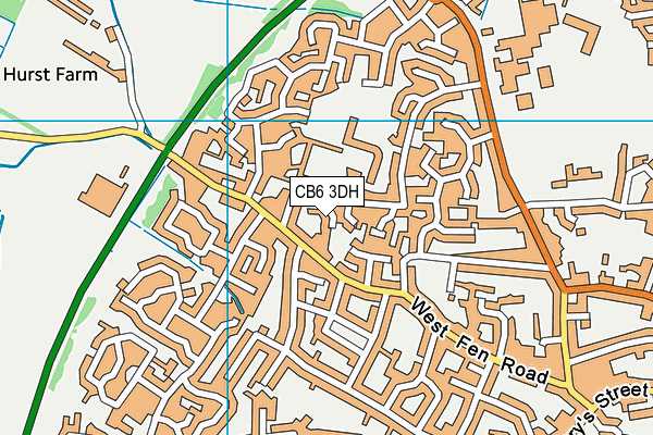 CB6 3DH map - OS VectorMap District (Ordnance Survey)