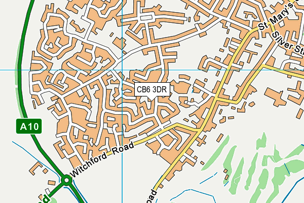 CB6 3DR map - OS VectorMap District (Ordnance Survey)