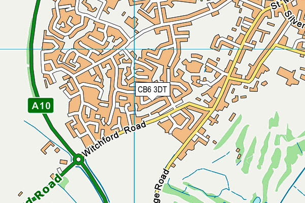 CB6 3DT map - OS VectorMap District (Ordnance Survey)