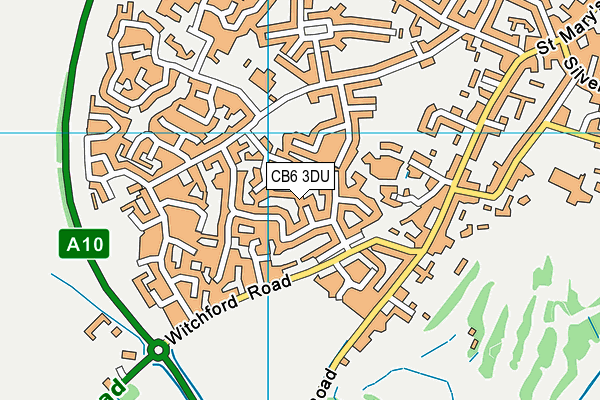 CB6 3DU map - OS VectorMap District (Ordnance Survey)
