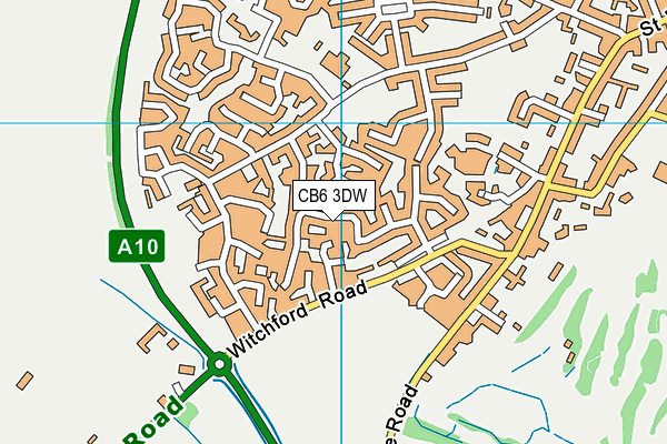 CB6 3DW map - OS VectorMap District (Ordnance Survey)