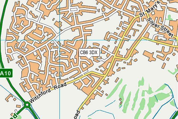 CB6 3DX map - OS VectorMap District (Ordnance Survey)