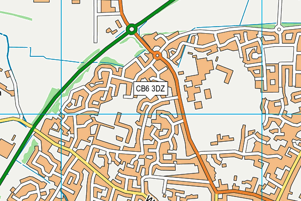 CB6 3DZ map - OS VectorMap District (Ordnance Survey)