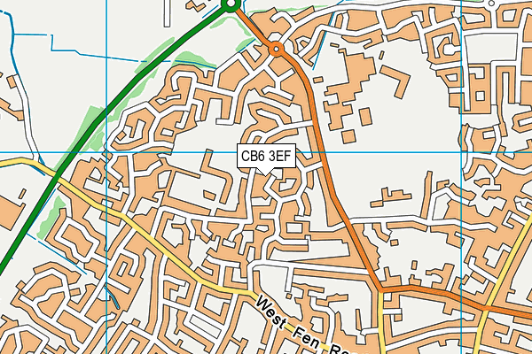 CB6 3EF map - OS VectorMap District (Ordnance Survey)