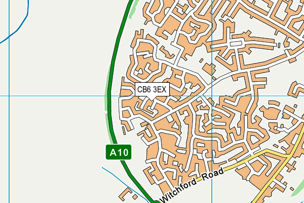CB6 3EX map - OS VectorMap District (Ordnance Survey)