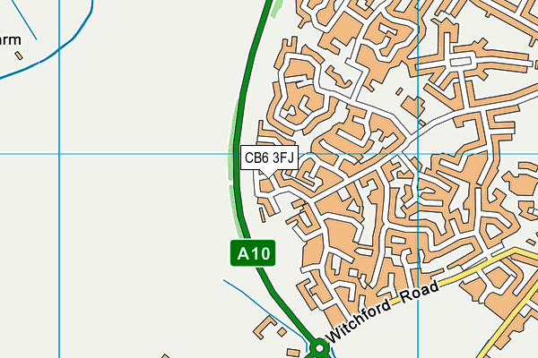 CB6 3FJ map - OS VectorMap District (Ordnance Survey)