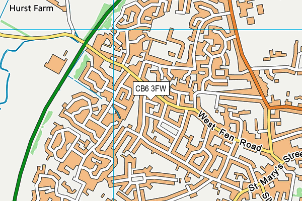 CB6 3FW map - OS VectorMap District (Ordnance Survey)