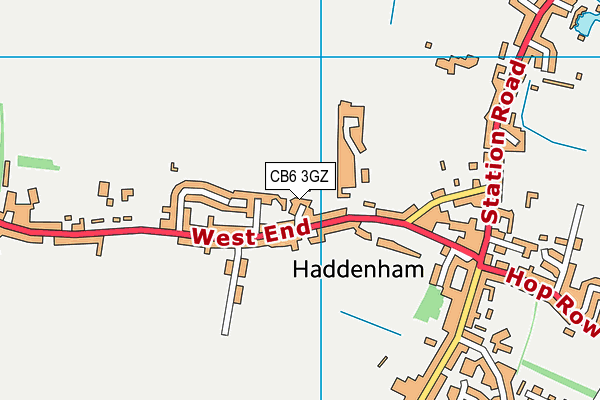 CB6 3GZ map - OS VectorMap District (Ordnance Survey)