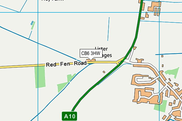 CB6 3HW map - OS VectorMap District (Ordnance Survey)