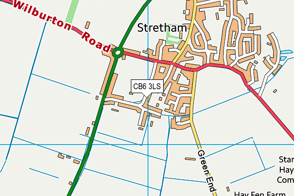 Stretham Recreation Ground map (CB6 3LS) - OS VectorMap District (Ordnance Survey)