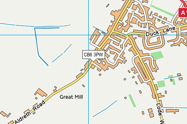 CB6 3PW map - OS VectorMap District (Ordnance Survey)