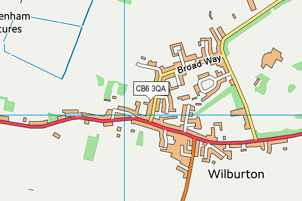 CB6 3QA map - OS VectorMap District (Ordnance Survey)