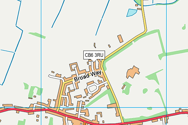 CB6 3RU map - OS VectorMap District (Ordnance Survey)