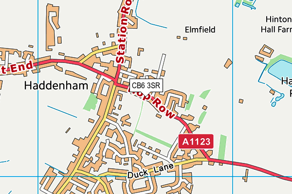 Haddenham Recreation Ground map (CB6 3SR) - OS VectorMap District (Ordnance Survey)