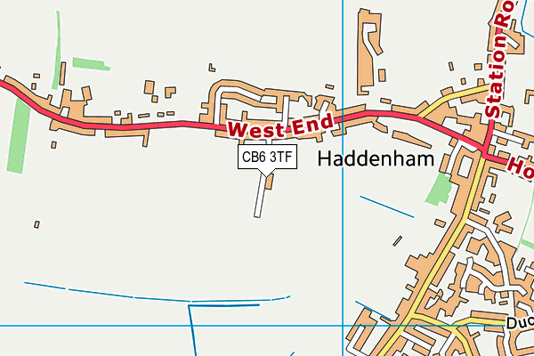 Haddenham New Recreation Ground map (CB6 3TF) - OS VectorMap District (Ordnance Survey)