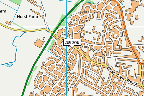 CB6 3WB map - OS VectorMap District (Ordnance Survey)