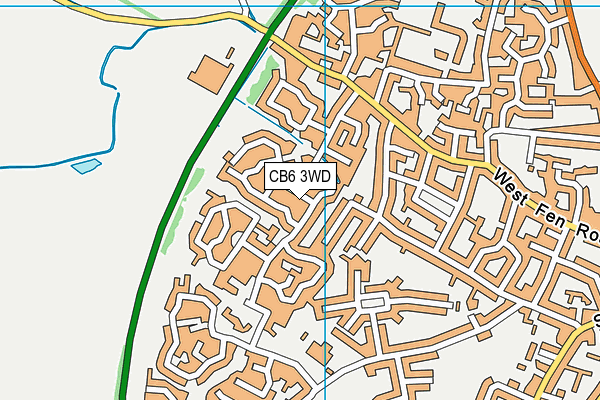 CB6 3WD map - OS VectorMap District (Ordnance Survey)