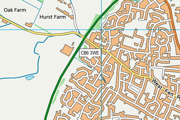 CB6 3WE map - OS VectorMap District (Ordnance Survey)