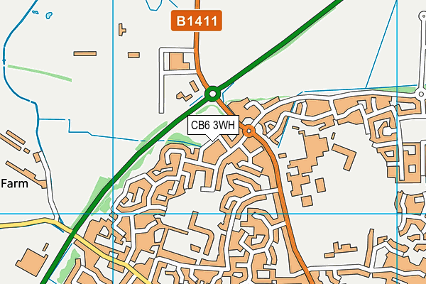 CB6 3WH map - OS VectorMap District (Ordnance Survey)