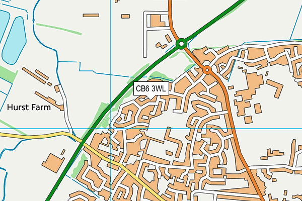 CB6 3WL map - OS VectorMap District (Ordnance Survey)