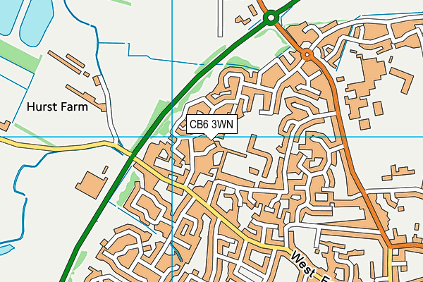 CB6 3WN map - OS VectorMap District (Ordnance Survey)