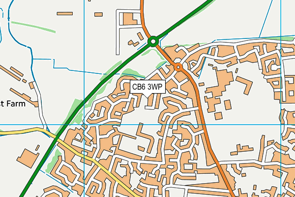 CB6 3WP map - OS VectorMap District (Ordnance Survey)