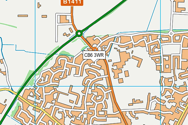 CB6 3WR map - OS VectorMap District (Ordnance Survey)