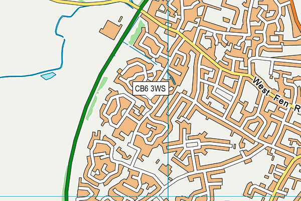 CB6 3WS map - OS VectorMap District (Ordnance Survey)