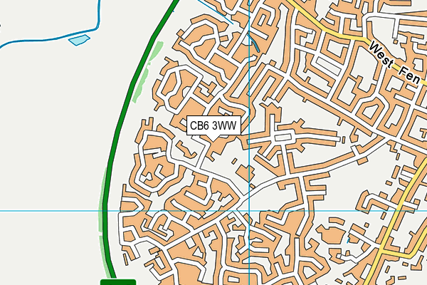 CB6 3WW map - OS VectorMap District (Ordnance Survey)