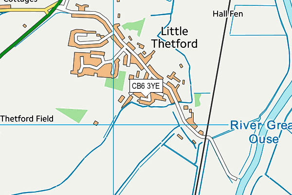 CB6 3YE map - OS VectorMap District (Ordnance Survey)