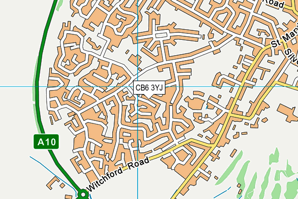 CB6 3YJ map - OS VectorMap District (Ordnance Survey)