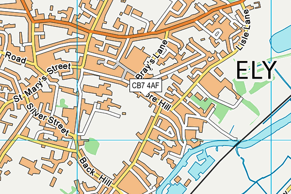 CB7 4AF map - OS VectorMap District (Ordnance Survey)