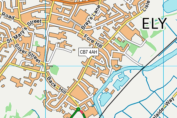 CB7 4AH map - OS VectorMap District (Ordnance Survey)