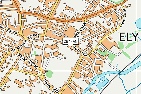 CB7 4AN map - OS VectorMap District (Ordnance Survey)