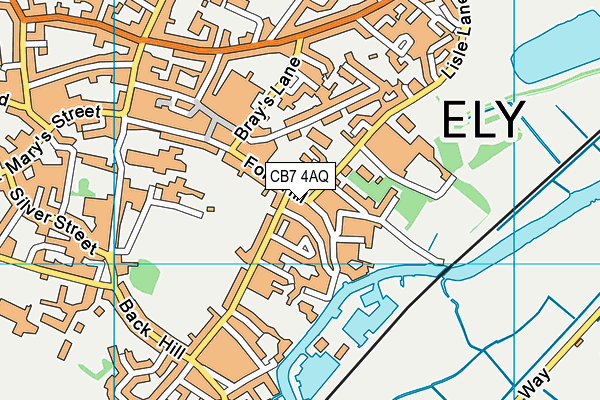 CB7 4AQ map - OS VectorMap District (Ordnance Survey)