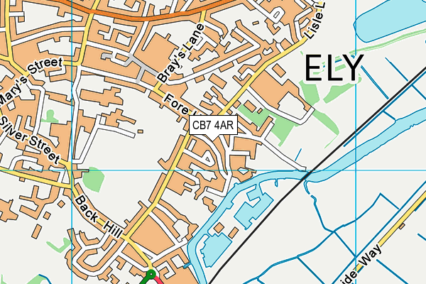 CB7 4AR map - OS VectorMap District (Ordnance Survey)