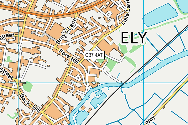 CB7 4AT map - OS VectorMap District (Ordnance Survey)