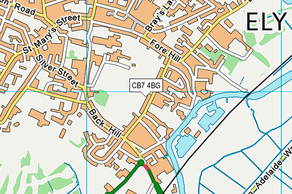 CB7 4BG map - OS VectorMap District (Ordnance Survey)